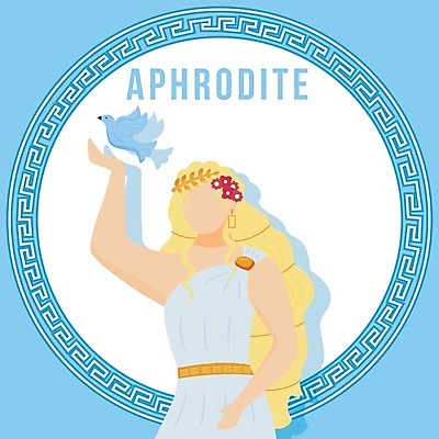 EPS 해외이미지 여자 꽃 일러스트 조류 한명 상반신 성인 타이포그라피 손들기 그리스로마신화 그리스신 아프로디테 성인여자한명만 해외일러스트 식물 동물 문자 1 모션 사람 신_종교 신화 여자한명만 성인여자만 파일형식 벡터 이미지허브