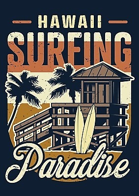 EPS 해외이미지 영어 여행 일러스트 휴가 타이포그라피 사람없음 야자수 빈티지 서핑보드 서핑 오두막 사인 휴양지 해외일러스트 나무 문자 컨셉 장소 수상스포츠 보드_스포츠 파일형식 벡터 이미지허브