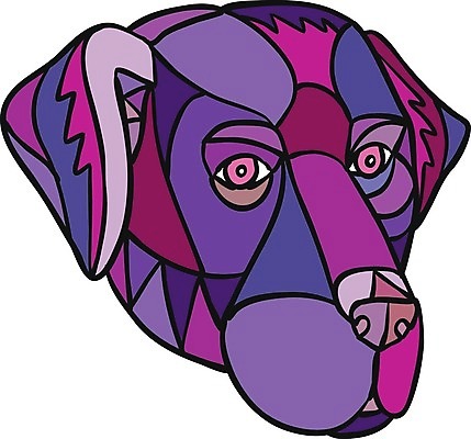 EPS 해외이미지 일러스트 추상 실험 그래픽 반려동물 머리 3D 리트리버 래브라도리트리버 종이접기 모자이크 송곳니 폴리곤 해외일러스트 동물 종이 무늬 신체부위 개 치아 디지털합성 접기 파일형식 벡터 이미지허브