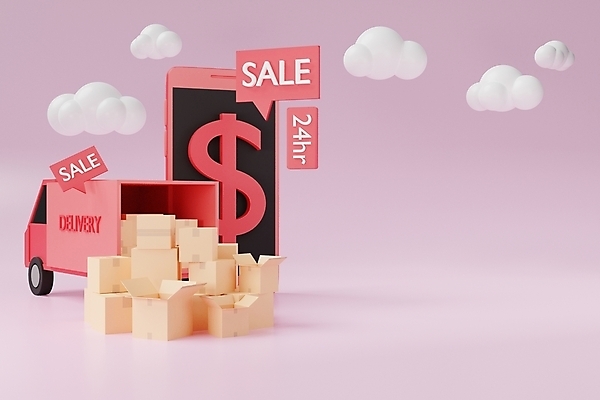 포토 JPG 해외이미지 구름 분홍색 말풍선 모바일 사람없음 스마트폰 3D 세일 달러 운반 배송 택배 온라인쇼핑 모바일쇼핑 온라인 택배상자 24시간 탑차 해외포토 자연요소 컬러 돈 핸드폰 스마트기기 쇼핑 상자 트럭 운송업 시간 디지털합성 파일형식 이미지허브