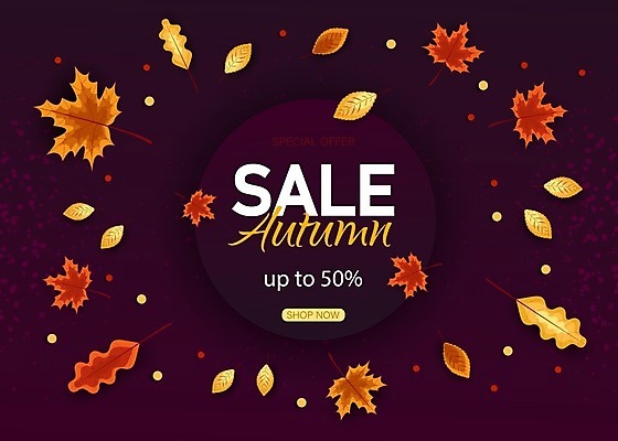 EPS 해외이미지 디자인 단풍 낙엽 일러스트 타이포그라피 사람없음 쇼핑 세일 보라색 가을 원형 원형프레임 해외일러스트 도형 문자 계절 컬러 잎 프레임 파일형식 벡터 이미지허브