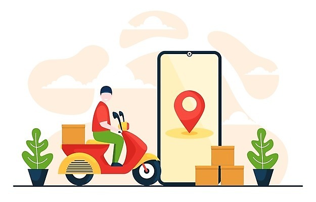 EPS 해외이미지 직업 행복 음식 지도 일러스트 비즈니스 교통시설 모바일 거리 요리 스마트폰 상자 디지털 요식업 식당 식사 스쿠터 오토바이 도시 플랫 어플리케이션 배달원 승차 서비스 속도 상업 질서 온라인 적재 추적 GPS 라이더 분배 쉬운 해외일러스트 감정 산업 교통 모션 핸드폰 스마트기기 상점 바이크 예절 시설 파일형식 벡터 이미지허브