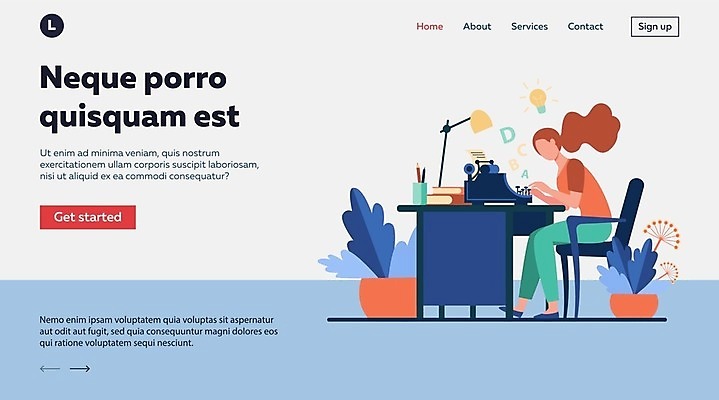 EPS 해외이미지 전신 여자 화분 의자 일러스트 전구 아이디어 한명 앉기 성인 책 스탠드 타이핑 업무 작가 책상 문서 타자기 인터페이스 성인여자한명만 해외일러스트 직업 1 가구 컨셉 모션 조명 사람 골동품 작업 여자한명만 성인여자만 파일형식 벡터 이미지허브