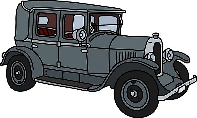 EPS 해외이미지 일러스트 자동차 사람없음 회색 빈티지 클래식 복고 클래식카 리무진 해외일러스트 육상교통 컬러 컨셉 승용차 파일형식 벡터 이미지허브