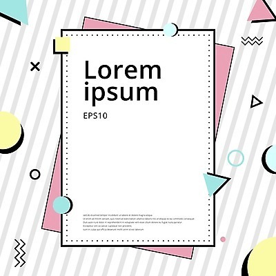 EPS 해외이미지 디자인 백그라운드 패턴 일러스트 사람없음 그래픽 파란색 검은색 원형 정사각형 지오메트릭 멤피스디자인 해외일러스트 도형 컬러 무늬 파일형식 벡터 이미지허브