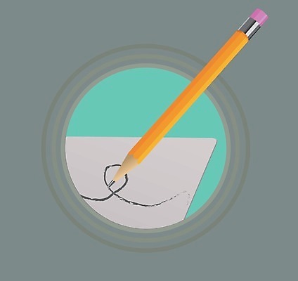 EPS 해외이미지 종이 오렌지 일러스트 아이디어 미술 연필 펜 쪽지 그리기 낙서 스케치 그림 지우개 삭제 흑연 해외일러스트 컨셉 과일 모션 문화예술 학용품 필기구 광석 파일형식 벡터 이미지허브