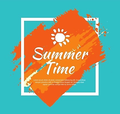 EPS 해외이미지 영어 하늘색 일러스트 프레임 사람없음 태양 주황색 페인트 해외일러스트 자연요소 문자 컬러 파란색 파일형식 벡터 이미지허브