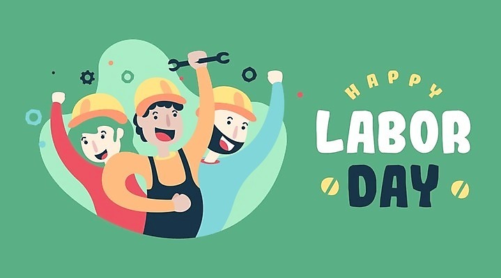 EPS 해외이미지 여자 남자 일러스트 노동자 작업복 웃음 들기 상반신 성인 세명 손들기 스패너 안전모 톱니바퀴 근로자의날 성인만 해외일러스트 직업 옷 기념일 모션 표정 사람 공구 헬멧 안전장비 파일형식 벡터 이미지허브