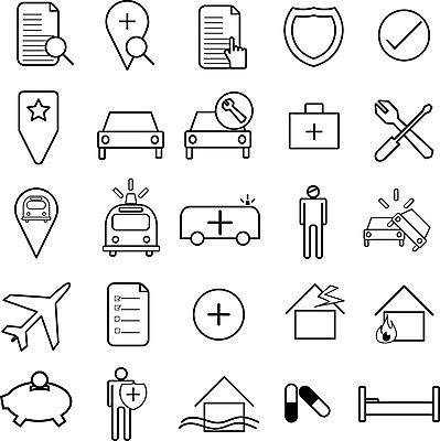 EPS 해외이미지 선 여행 일러스트 자동차 불 주택 건강 병원 안전 세트 검은색 절약 플랫 보호 홍수 사건 승합차 확인 파일 방패 보험 대패 얇은 해외일러스트 자연요소 육상교통 컬러 컨셉 의학 승용차 건물 자연재해 파일형식 벡터 이미지허브