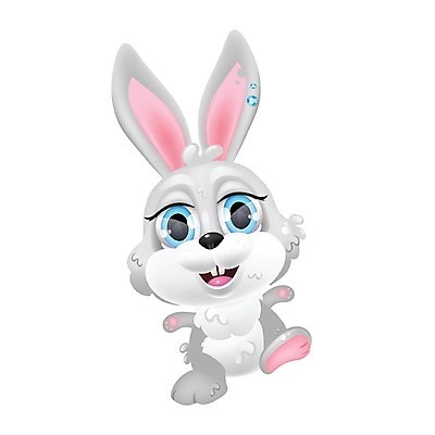 EPS 해외이미지 한마리 동물캐릭터 일러스트 사람없음 토끼 해외일러스트 일러캐릭터 동물 캐릭터 1 포유류 반려동물 파일형식 벡터 이미지허브