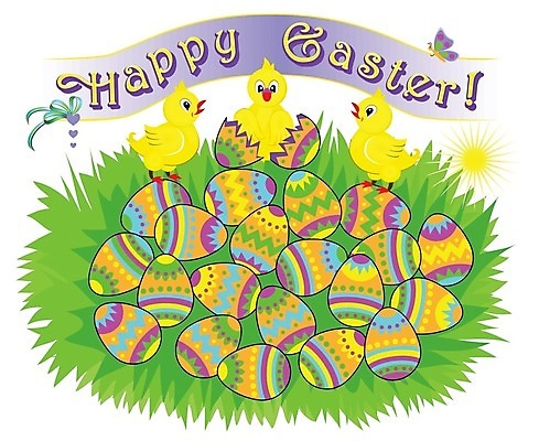 EPS 해외이미지 나비 일러스트 병아리 세마리 사람없음 화려 부활절계란 해외일러스트 곤충 컨셉 조류 부활절 3 계란 파일형식 벡터 이미지허브