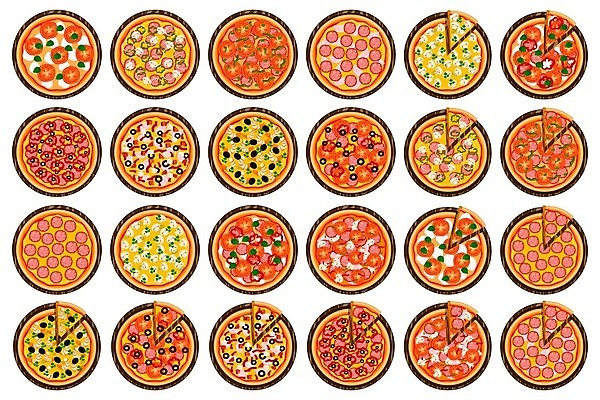 EPS 해외이미지 일러스트 피자 종류 사람없음 다양 메뉴 조각피자 피자조각 피자집 해외일러스트 조각 다수 패스트푸드 서양음식 상점 파일형식 벡터 이미지허브