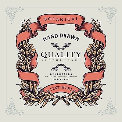 EPS 해외이미지 일러스트 프레임 사람없음 화려 클래식 우아함 복고 바로크 보테니컬아트 해외일러스트 컨셉 파일형식 벡터 이미지허브