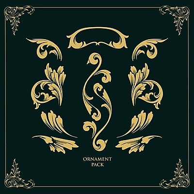 EPS 해외이미지 디자인 일러스트 프레임 사람없음 화려 클래식 우아함 복고 바로크 오너먼트 해외일러스트 컨셉 크리스마스장식 파일형식 벡터 이미지허브