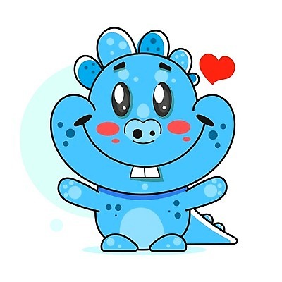 EPS 해외이미지 동물캐릭터 일러스트 사람없음 하트 공룡 해외일러스트 일러캐릭터 모양 동물 캐릭터 파충류 파일형식 벡터 이미지허브