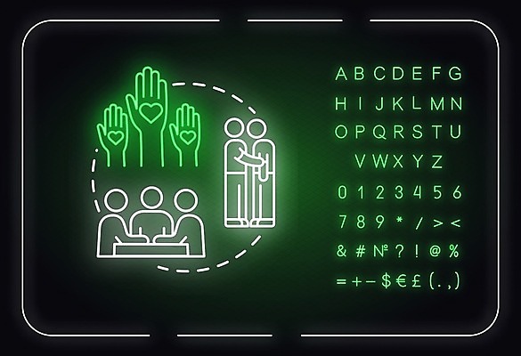 EPS 해외이미지 일러스트 사람모양 사람없음 우정 네온 해외일러스트 모양 친구 파일형식 벡터 이미지허브