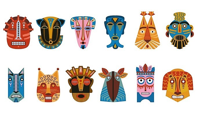EPS 해외이미지 전통 디자인 종교 문화 얼굴 컨셉 일러스트 아프리카 가면 미술 사람 목재 그래픽 장식 세트 머리 축제 웹 의식 플랫 원주민 만화 수집 심볼 사인 기념품 팩 부족 조립 고립 아즈텍 인터페이스 하와이인 아바타 해외일러스트 외국인 나무 나라 인터넷 재료 문화예술 신체부위 화장품 아프리카인 오브젝트 파일형식 벡터 이미지허브