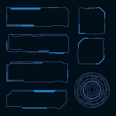EPS 해외이미지 일러스트 프레임 사람없음 디지털 사이버 UI 인터페이스 SF 해외일러스트 파일형식 벡터 이미지허브