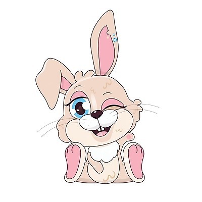 EPS 해외이미지 한마리 동물캐릭터 일러스트 윙크 사람없음 토끼 해외일러스트 일러캐릭터 동물 캐릭터 1 포유류 표정 반려동물 파일형식 벡터 이미지허브