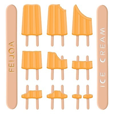 EPS 해외이미지 일러스트 아이스크림 디저트 사람없음 세트 노란색 막대기 해외일러스트 음식 컬러 파일형식 벡터 이미지허브