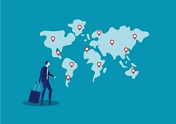 EPS 해외이미지 디자인 지구 리플렛 여행 컨셉 일러스트 비즈니스 통신 사람 그래픽 글로벌 지구본 여행객 여행가방 짐 비즈니스맨 비즈니스우먼 발표 메시지 연결 레이아웃 네비게이션 인터페이스 네트워킹 해외일러스트 여자 남자 가방 직장인 네트워크 파일형식 벡터 이미지허브