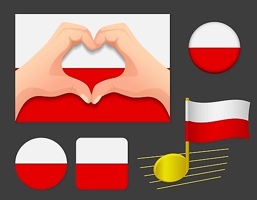 EPS 해외이미지 물결 일러스트 사랑 세트 쪽지 깃발 심볼 사인 폴란드 고립 해외일러스트 감정 유럽 파일형식 벡터 이미지허브