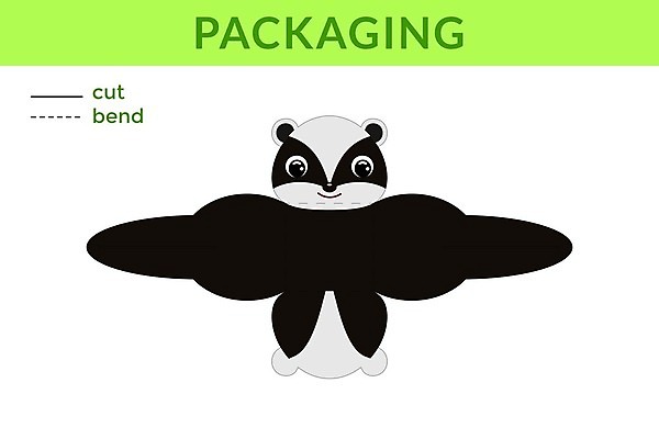 EPS 해외이미지 일러스트 사람없음 종이접기 DIY 오소리 전개도 해외일러스트 종이 취미 접기 파일형식 벡터 이미지허브