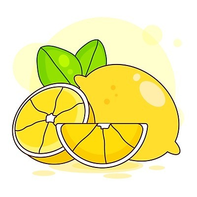 EPS 해외이미지 잎 일러스트 단면 사람없음 노란색 레몬 그림 해외일러스트 식물 컬러 과일 파일형식 벡터 이미지허브