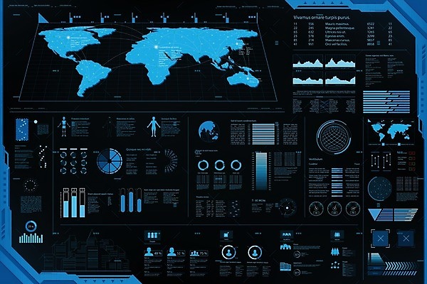 EPS 해외이미지 일러스트 사람없음 디지털 인포그래픽 사이버 UI 인터페이스 SF 해외일러스트 파일형식 벡터 이미지허브