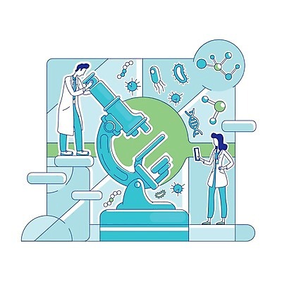 EPS 해외이미지 전신 여자 남자 과학 일러스트 미래 현미경 실험 들기 성인 두명 파란색 스마트폰 관찰 실험복 바이러스 DNA 연구원 공학 박테리아 성인만 해외일러스트 직업 교육 컬러 컨셉 의학 모션 실험기구 사람 핸드폰 스마트기기 가운 생명공학 파일형식 벡터 이미지허브