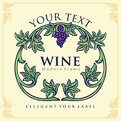 EPS 해외이미지 디자인 일러스트 포도 프레임 사람없음 와인 화려 복고 바로크 스타일 해외일러스트 컨셉 과일 주류 파일형식 벡터 이미지허브