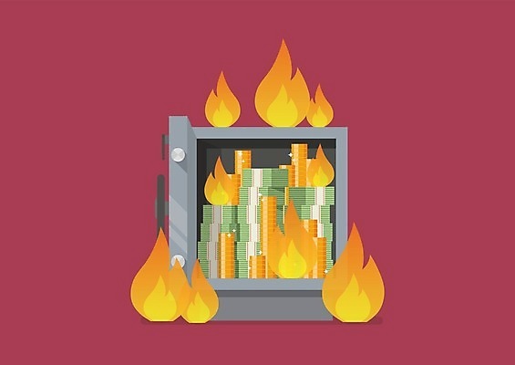 EPS 해외이미지 지폐 일러스트 불 사람없음 금융 경제 동전 오픈 돈다발 위험 자주색 화재 금고 동전탑 위기 해외일러스트 자연요소 컬러 컨셉 돈 쌓기 사건 파일형식 벡터 이미지허브