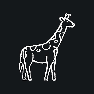 EPS 해외이미지 디자인 일러스트 사람없음 검은색 흰색 기린 해외일러스트 컬러 포유류 파일형식 벡터 이미지허브