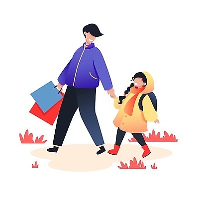 EPS 해외이미지 캐릭터 라이프스타일 손 디자인 옷 딸 행복 어린이 가방 일러스트 가족 사랑 사람 야외 걷기 손잡기 가을 잡기 아빠 플랫 만화 고립 해외일러스트 일러캐릭터 잡화 계절 감정 관계 모션 생활 신체부위 파일형식 벡터 이미지허브