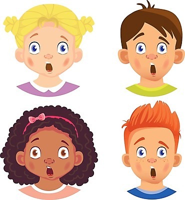 EPS 해외이미지 여자 남자 감정 어린이 인물캐릭터 일러스트 표정 소년 여러명 상반신 세트 놀람 어린이만 해외일러스트 일러캐릭터 캐릭터 다수 사람 파일형식 벡터 이미지허브