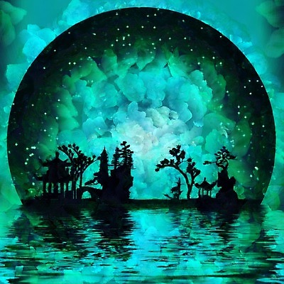 포토 JPG 해외이미지 밤하늘 추상 그림자 해변 사람없음 반짝임 반사 신비 달빛 번짐 청록색 마법 몽환 수평선 해외일러스트 바다 컬러 컨셉 무늬 모션 하늘 달 야간 파일형식 효과 이미지허브