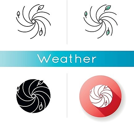 EPS 해외이미지 잎 일러스트 바람 날씨 종류 사람없음 세트 원형 태풍 허리케인 해외일러스트 자연요소 도형 식물 자연재해 파일형식 벡터 이미지허브
