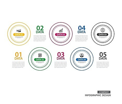 EPS 해외이미지 디자인 선 일러스트 비즈니스 사람없음 인포그래픽 정보 원형 진행 엘리먼트 타임라인 해외일러스트 도형 파일형식 벡터 이미지허브