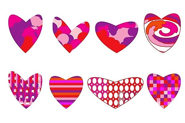 EPS 해외이미지 분홍색 일러스트 사랑 사람없음 빨간색 하트 해외일러스트 모양 감정 컬러 파일형식 벡터 이미지허브