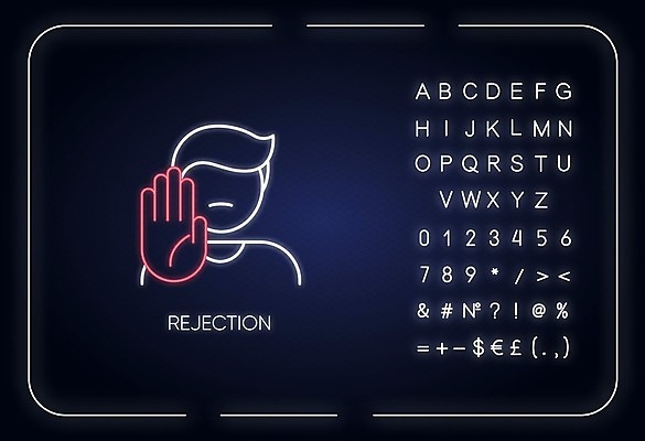 EPS 해외이미지 일러스트 사람모양 사람없음 거절 네온 해외일러스트 모양 컨셉 파일형식 벡터 이미지허브