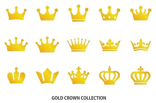 EPS 해외이미지 디자인 실루엣 일러스트 왕관 장식 세트 중세 황금 클래식 고급 우아함 왕 보석 수집 심볼 흔적 사인 타입 여왕 휘장 고립 등급 엘리먼트 왕국 왕자 해외일러스트 컨셉 촬영기법 역사 광석 파일형식 벡터 이미지허브