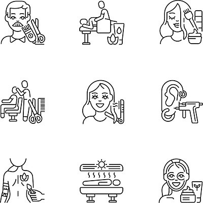EPS 해외이미지 클립아트 헤어스타일 디자인 선 컨셉 일러스트 미술 치료 세트 픽토그램 상점 웹 화장품 마사지 플랫 미용사 이발 자르기 수집 심볼 서비스 사인 보따리 피부관리 그림 심플 윤곽 팩 순서 고립 돌봄 바디페인팅 얇은 이발사 피어싱 항목 해외일러스트 직업 인터넷 장신구 의학 모션 문화예술 뷰티 파일형식 벡터 이미지허브