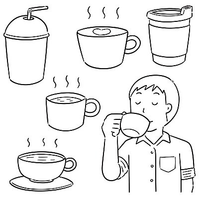 EPS 해외이미지 디자인 음료 선 일러스트 유리 장식 컵 세트 카페 흐름 뜨거움 그리기 맛 낙서 수증기 만화 스케치 수집 라인아트 사인 그림 클립 심플 아로마 손그림 카푸치노 에스프레소 라떼 모카 카페인 해외일러스트 식기 커피 컨셉 모션 재질 미술 상점 파일형식 벡터 이미지허브