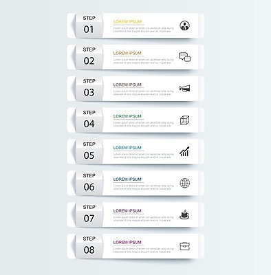 EPS 해외이미지 템플릿 디자인 배너 종이 백그라운드 일러스트 비즈니스 성공 추상 그래픽 가로 세트 숫자 꼬리표 라벨 자료 인포그래픽 정보 성장 발표 플랫 8 사인 메뉴 보고서 옵션 레이아웃 종이접기 페이지 인덱스 단계 방법 엘리먼트 타임라인 해외일러스트 문자 컨셉 무늬 프레임 접기 파일형식 벡터 이미지허브