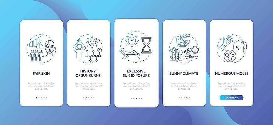 EPS 해외이미지 템플릿 디자인 배너 일러스트 텍스트 모바일 사람없음 그래픽 파란색 디지털 인포그래픽 어플리케이션 위험 피부 레이아웃 페이지 암 온라인 단계 UI 두더지 인수 인터페이스 해외일러스트 컬러 컨셉 신체부위 질병 파일형식 벡터 이미지허브