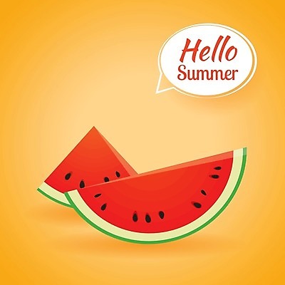 EPS 해외이미지 영어 말풍선 일러스트 수박 사람없음 주황색 해외일러스트 문자 컬러 과일 파일형식 벡터 이미지허브