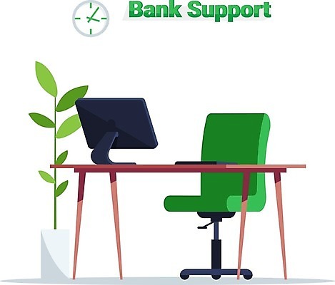 EPS 해외이미지 의자 일러스트 탁자 사람없음 모니터 서비스 은행 은행업무 해외일러스트 가구 금융 컴퓨터 은행_금융 파일형식 벡터 이미지허브