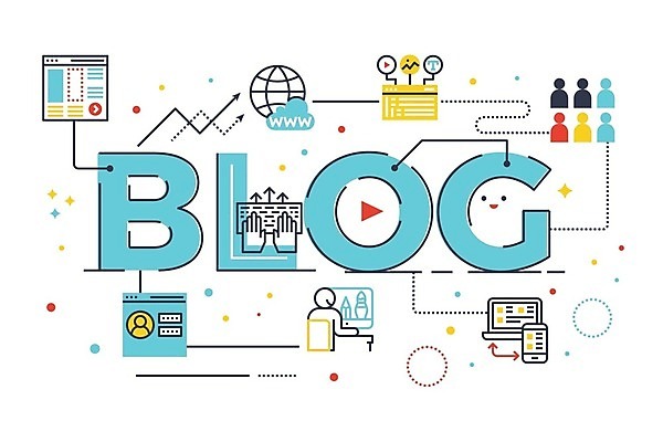 EPS 해외이미지 디자인 영어 하늘색 일러스트 타이포그라피 사람없음 블로거 블로그 소셜네트워크 해외일러스트 문자 파란색 파일형식 벡터 이미지허브