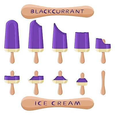 EPS 해외이미지 일러스트 아이스크림 디저트 사람없음 세트 보라색 막대기 해외일러스트 음식 컬러 파일형식 벡터 이미지허브