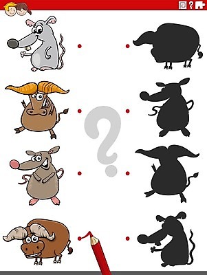 EPS 해외이미지 모양 동물 캐릭터 디자인 교육 실루엣 야생동물 어린이 일러스트 학교 그림자 경기 취미 그래픽 유치원 게임 퍼즐 퀴즈 어플리케이션 쥐 연결 만화 검색 준비 그림 문제집 해결 해외일러스트 일러캐릭터 스포츠 놀이 촬영기법 사람 책 설치류 파일형식 벡터 이미지허브